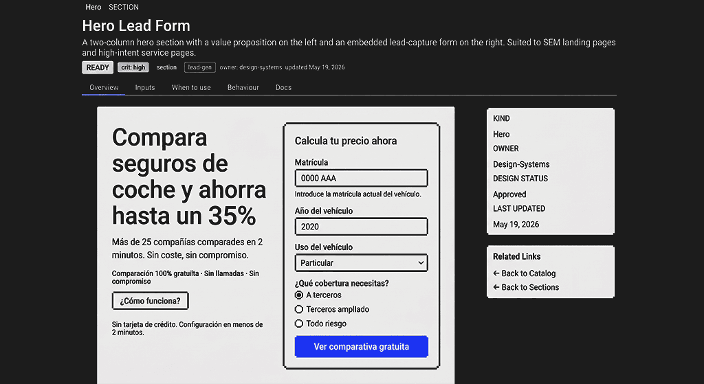 Hero Lead Form UI Screenshot