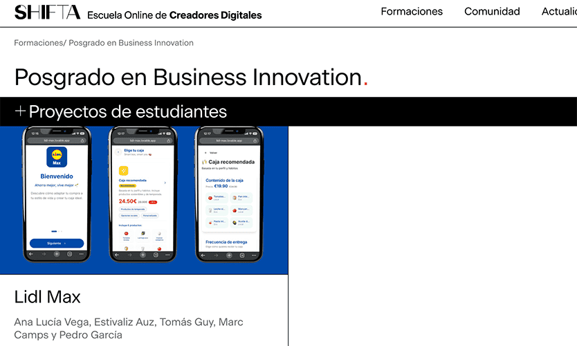 Postgraduate in Business Innovation - Lidl Max